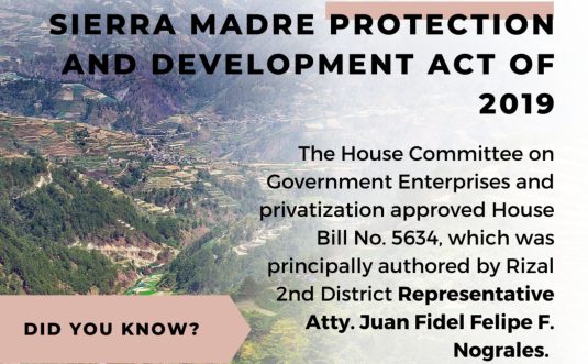 Sierra Madre Protection and Preservation Act of 2019, Sierra Madre protection, Sierra madre preservation, Fidel Nograles, Forward Now